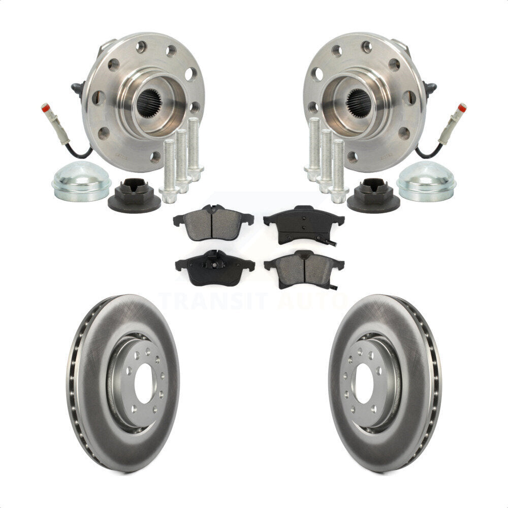 Hub Bearing Assembly Coated Brake Rotor Pad Front Kit For 2008-2009 Saturn Astra