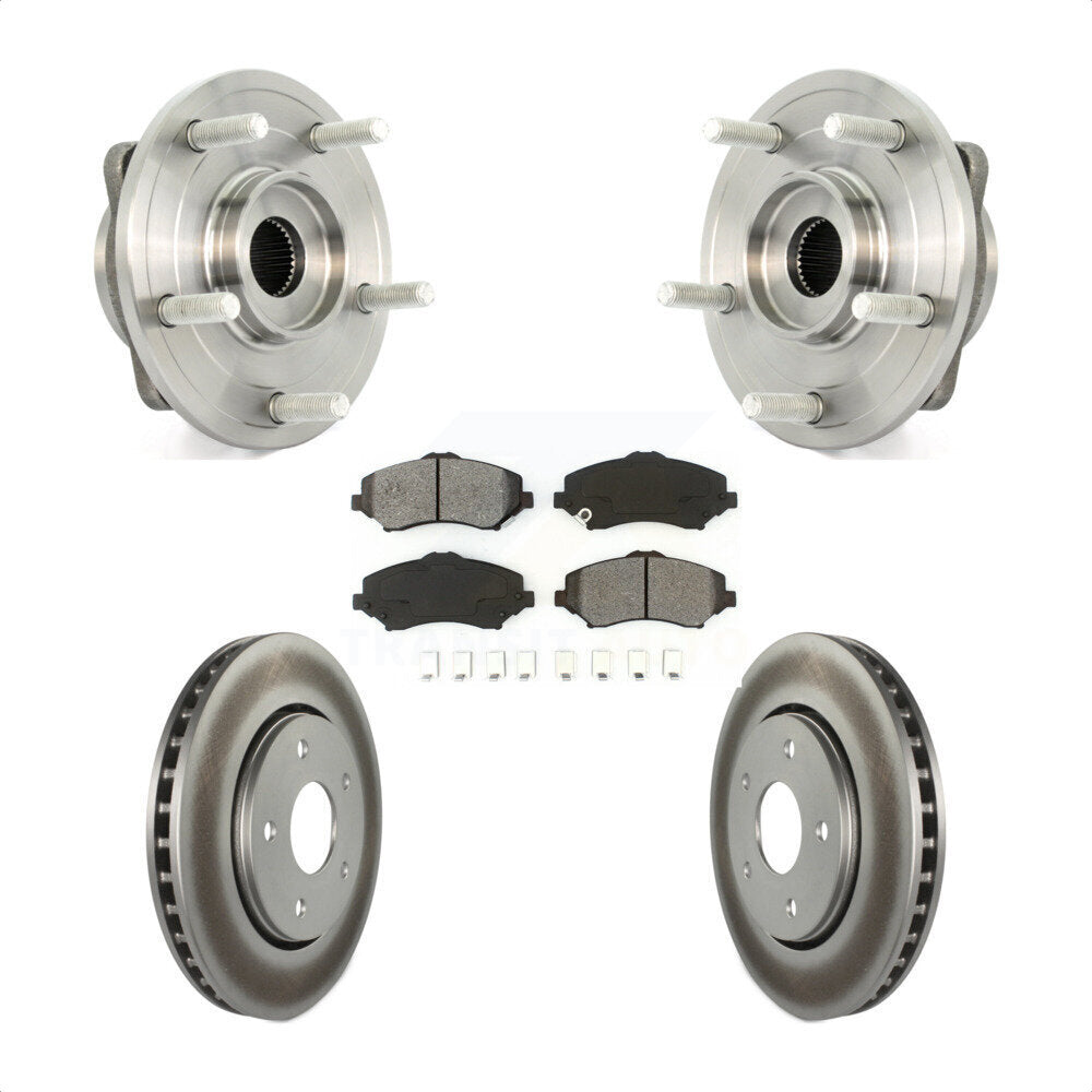 Hub Bearing Assembly Coated Disc Brake Rotor And Pad Front Kit For Dodge Journey