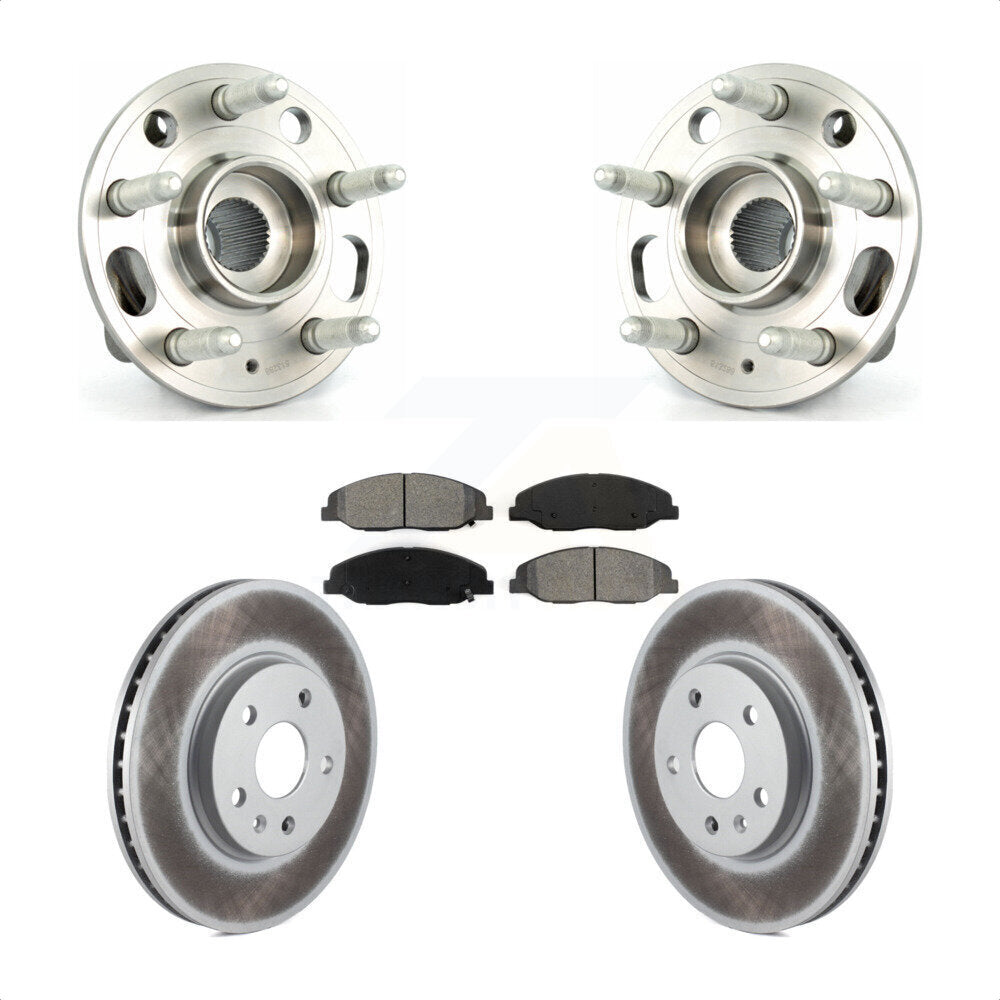 Hub Bearing Assembly Coated Disc Brake Rotor And Pads Front Kit For Cadillac CTS