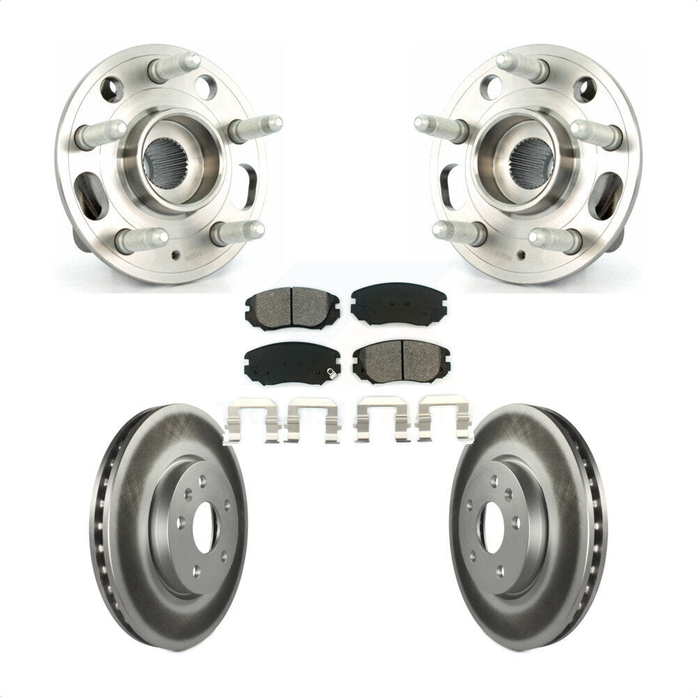 Hub Bearing Coated Brake Rotor & Pad Front Kit For Chevrolet Equinox GMC Terrain