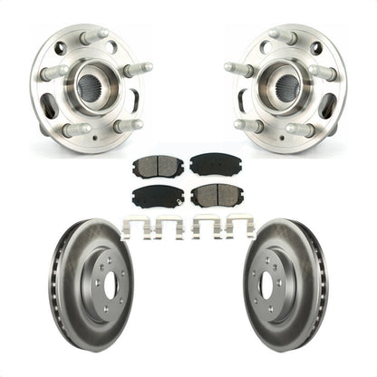 Hub Bearing Coated Brake Rotor & Pad Front Kit For Chevrolet Equinox GMC Terrain