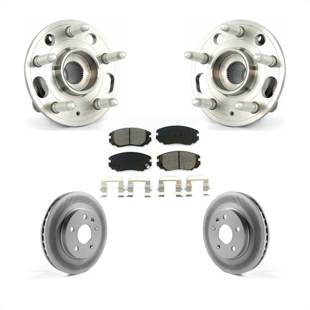 Hub Bearing Coated Brake Rotor & Pads Front Kit For Chevrolet Malibu Buick Regal