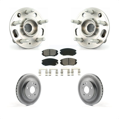 Hub Bearing Coated Brake Rotor & Pads Front Kit For Chevrolet Malibu Buick Regal