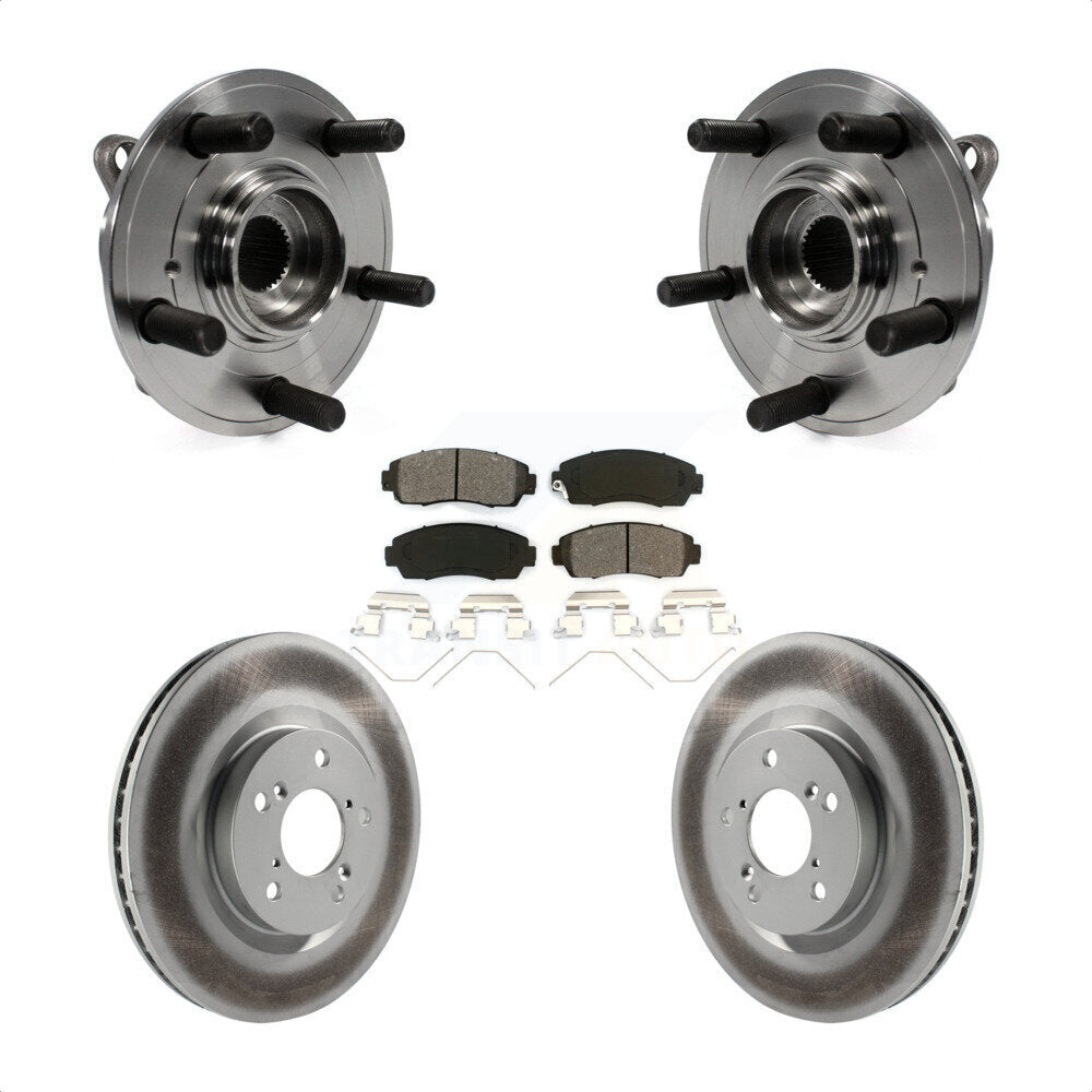 Hub Bearing Assembly Coat Brake Rotor Pads Front Kit For 2011-2014 Honda Odyssey