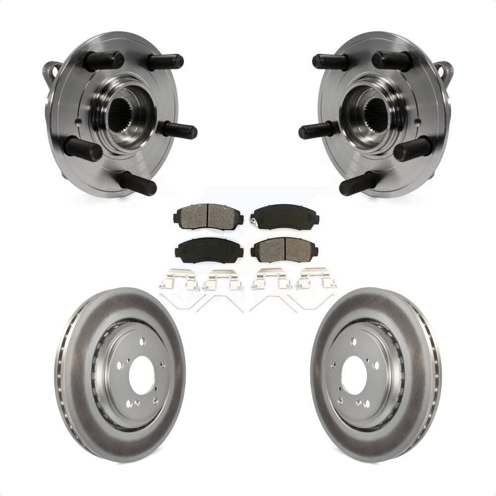 Hub Bearing Assembly Coat Brake Rotor Pads Front Kit For 2015-2017 Honda Odyssey