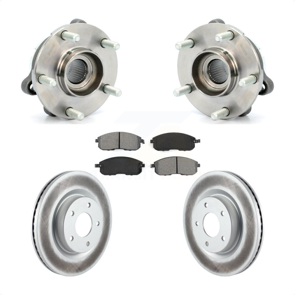Hub Bearing Assembly Coated Disc Brake Rotor And Pad Front Kit For Nissan Altima