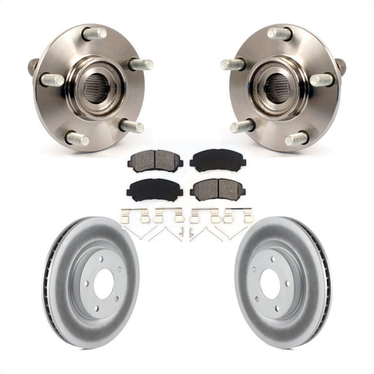 Hub Bearing Assembly Coated Brake Rotor & Pads Front Kit For Nissan Rogue Select