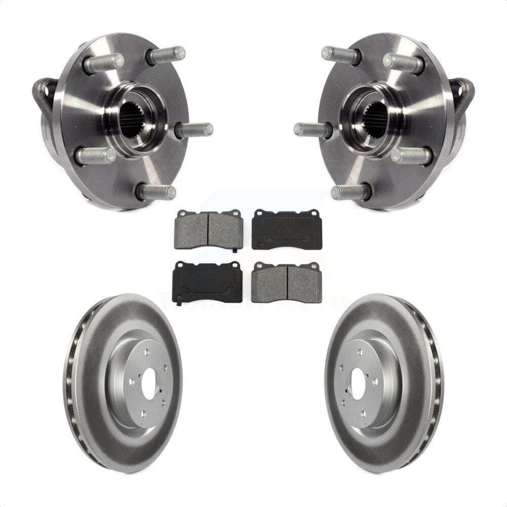 Hub Bearing Assembly Coated Brake Rotor Pad Front Kit For Subaru Impreza WRX STI