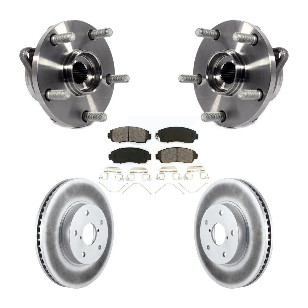 Hub Bearing Coated Brake Rotor & Pads Front Kit For 2016-2019 Subaru Legacy 2.5L