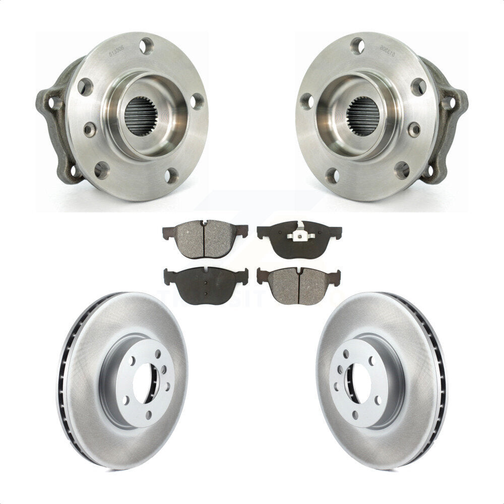 Hub Bearing Assembly Coated Disc Brake Rotors And Pads Front Kit For BMW X5 X6