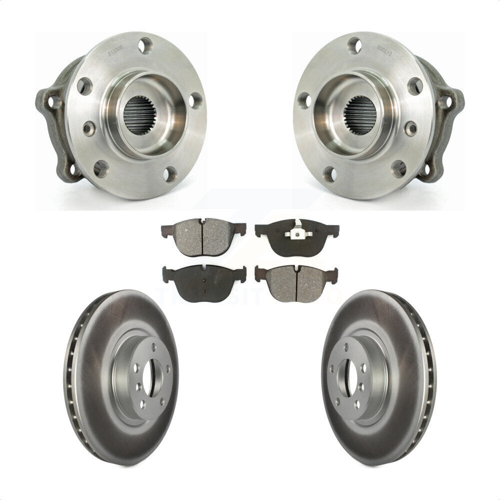 Hub Bearing Coated Disc Brake Rotor Pad Front Kit For BMW X5 X6 M12 X 1.5 Thread