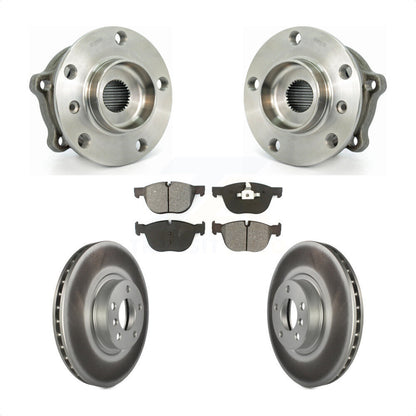 Hub Bearing Coated Disc Brake Rotor Pad Front Kit For BMW X5 X6 M12 X 1.5 Thread