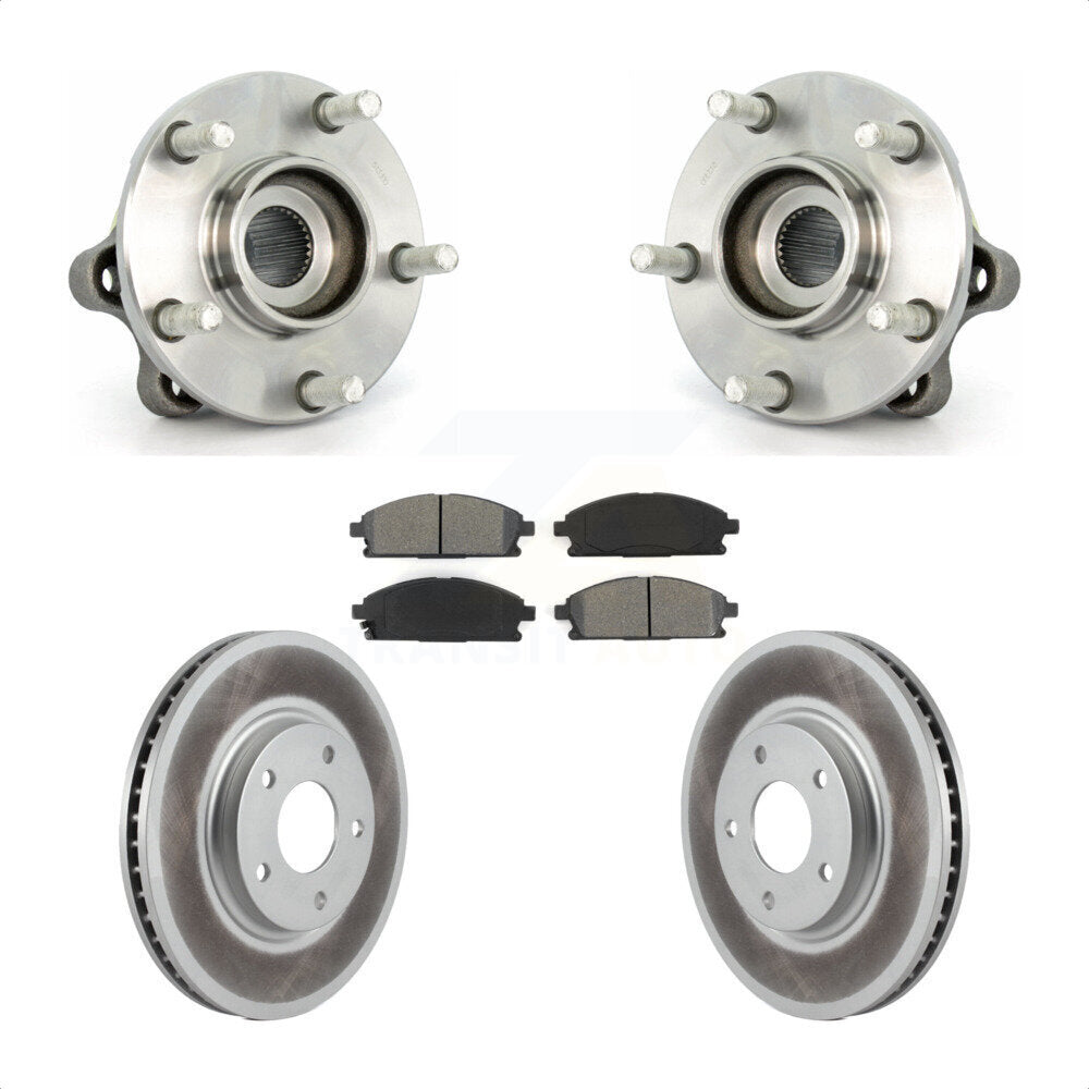 Hub Bearing Assembly Coated Brake Rotor Pad Front Kit For 2004-2009 Nissan Quest