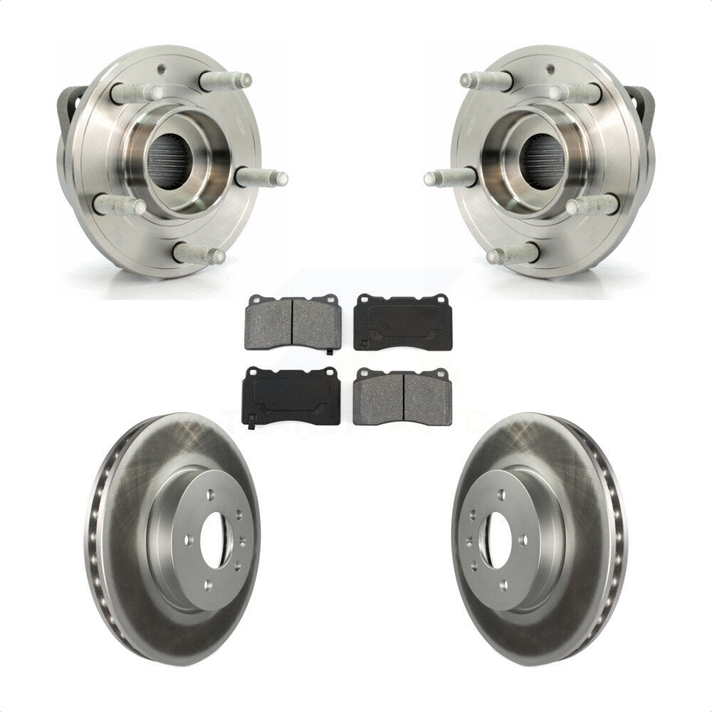 Hub Bearing Assembly Coated Disc Brake Rotor And Pads Front Kit For Cadillac ATS