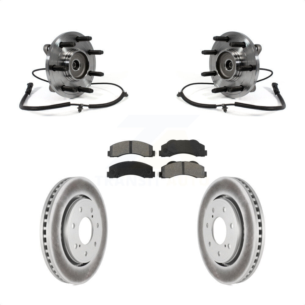 Hub Bearing Assembly Coated Disc Brake Rotors And Pads Front Kit For Ford F-150