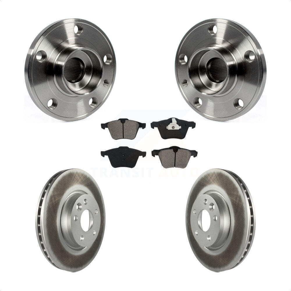Hub Bearing Assembly Coated Disc Brake Rotors And Pads Front Kit For Volvo V70