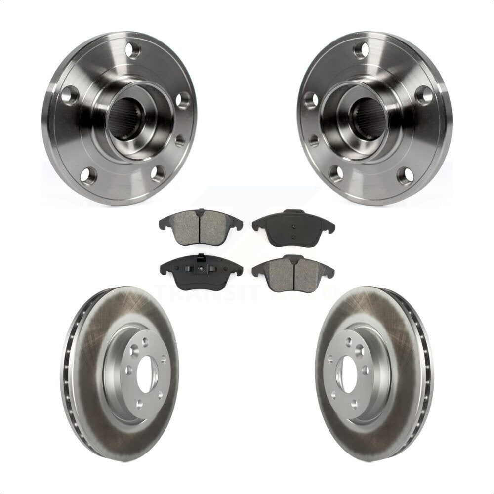 Hub Bearing Coated Disc Brake Rotor Pad Front Kit For Volvo XC70 S60 V60 S80 V70