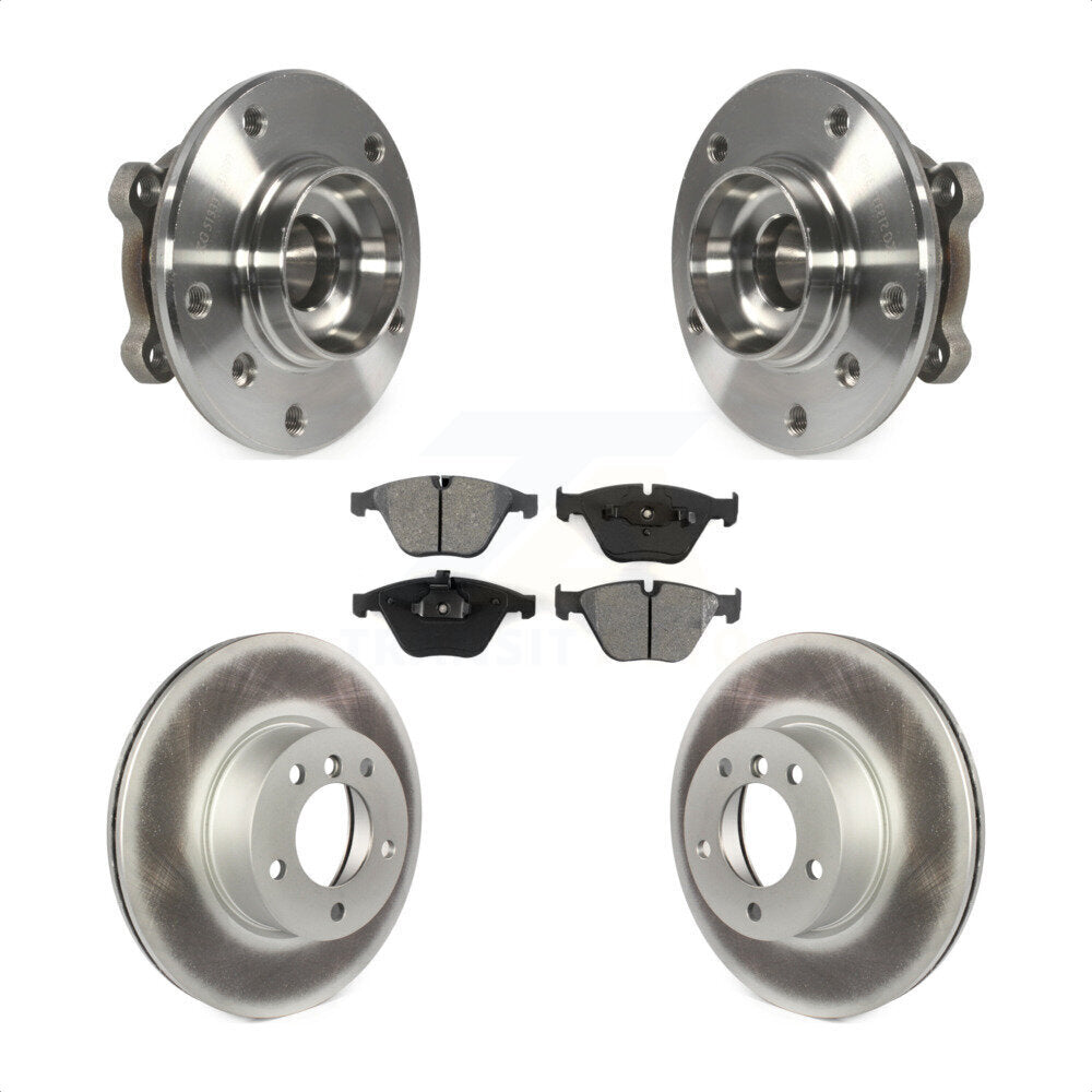 Hub Bearing Coated Brake Rotor Pad Front Kit For 13-15 BMW X1 xDrive28i with AWD