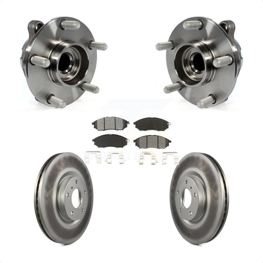 Hub Bearing Coat Brake Rotor Pad Front Kit For INFINITI EX35 Nissan 370Z G35 M35