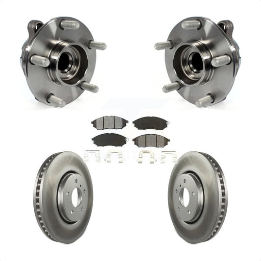 Hub Bearing Assembly Coated Brake Rotor Pad Front Kit For INFINITI FX35 FX37 RWD