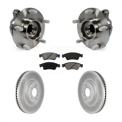 Hub Bearing Assembly Coated Brake Rotor & Pad Front Kit For INFINITI G37 G35 Q60