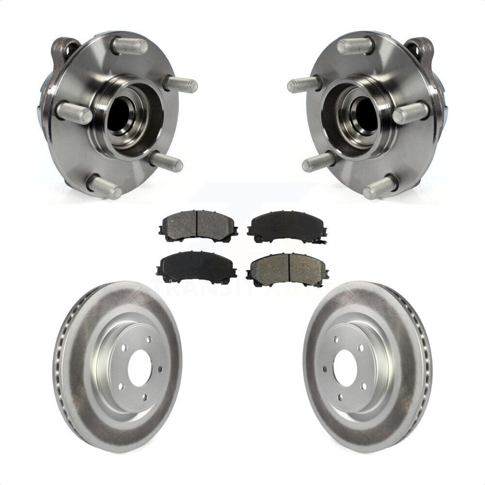 Hub Bearing Coated Disc Brake Rotor Pads Front Kit For INFINITI Q50 QX50 Q60 RWD