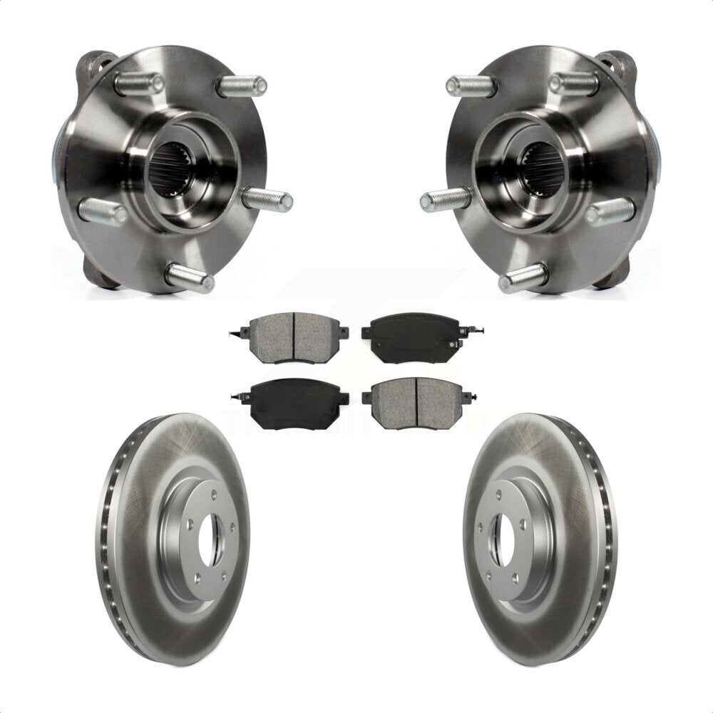 Hub Bearing Assembly Coated Brake Rotor And Pad Front Kit For INFINITI FX35 FX45