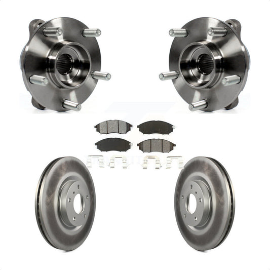 Hub Bearing Coated Brake Rotor Pad Front Kit For INFINITI G37 EX35 G35 QX50 QX70
