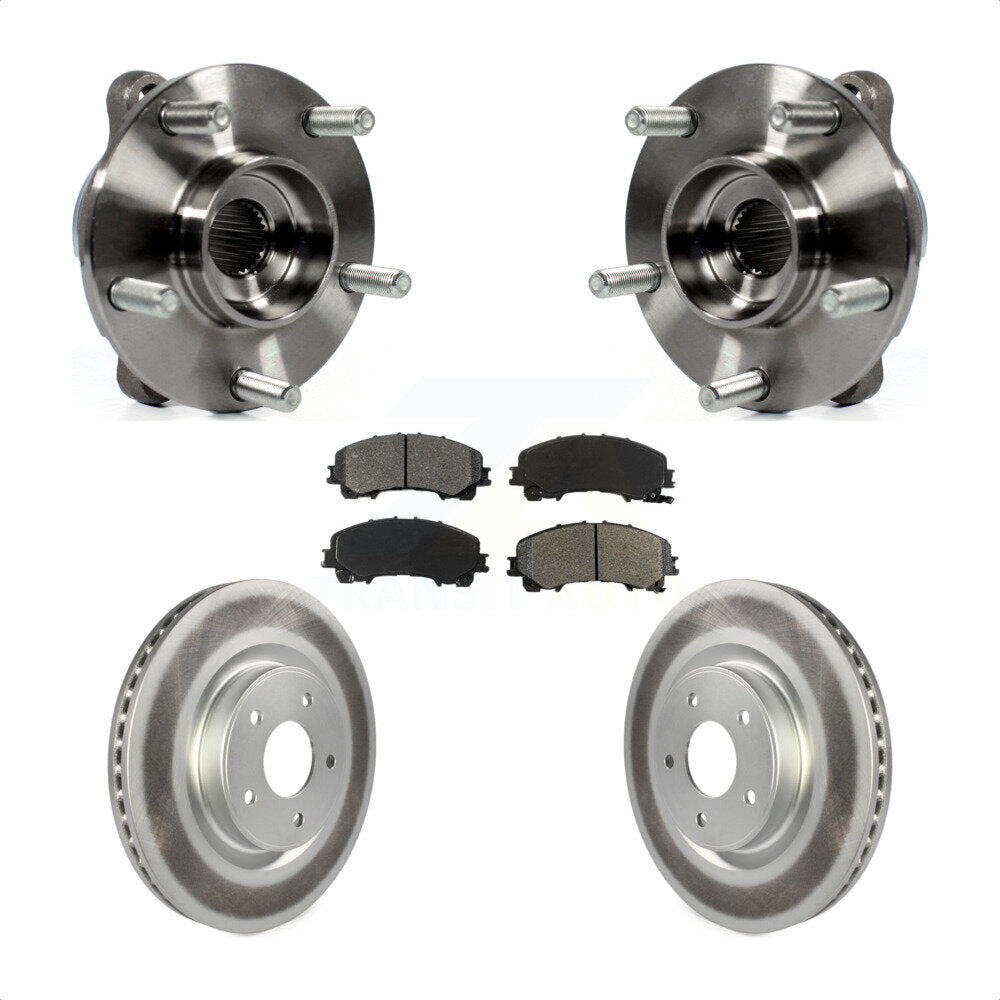 Hub Bearing Coated Disc Brake Rotor Pads Front Kit For INFINITI Q50 QX50 Q60 AWD