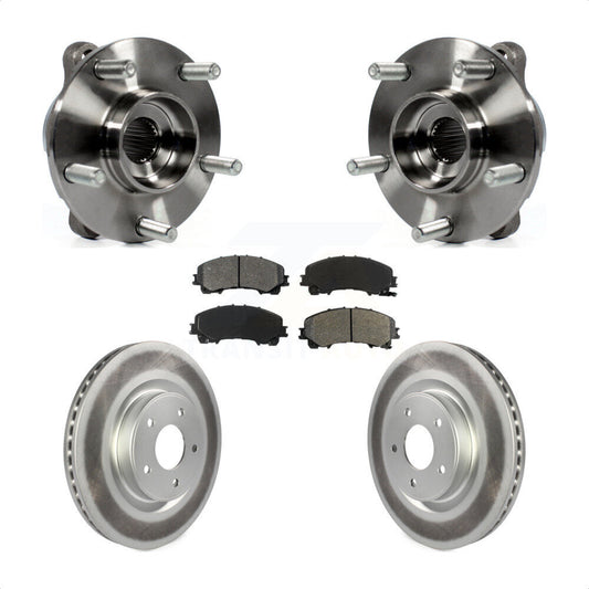 Hub Bearing Coated Disc Brake Rotor Pads Front Kit For INFINITI Q50 QX50 Q60 AWD