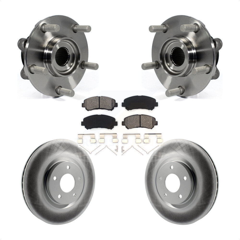 Hub Bearing Coated Brake Rotor Pads Front Kit For 2014-2017 Nissan Juke Nismo RS