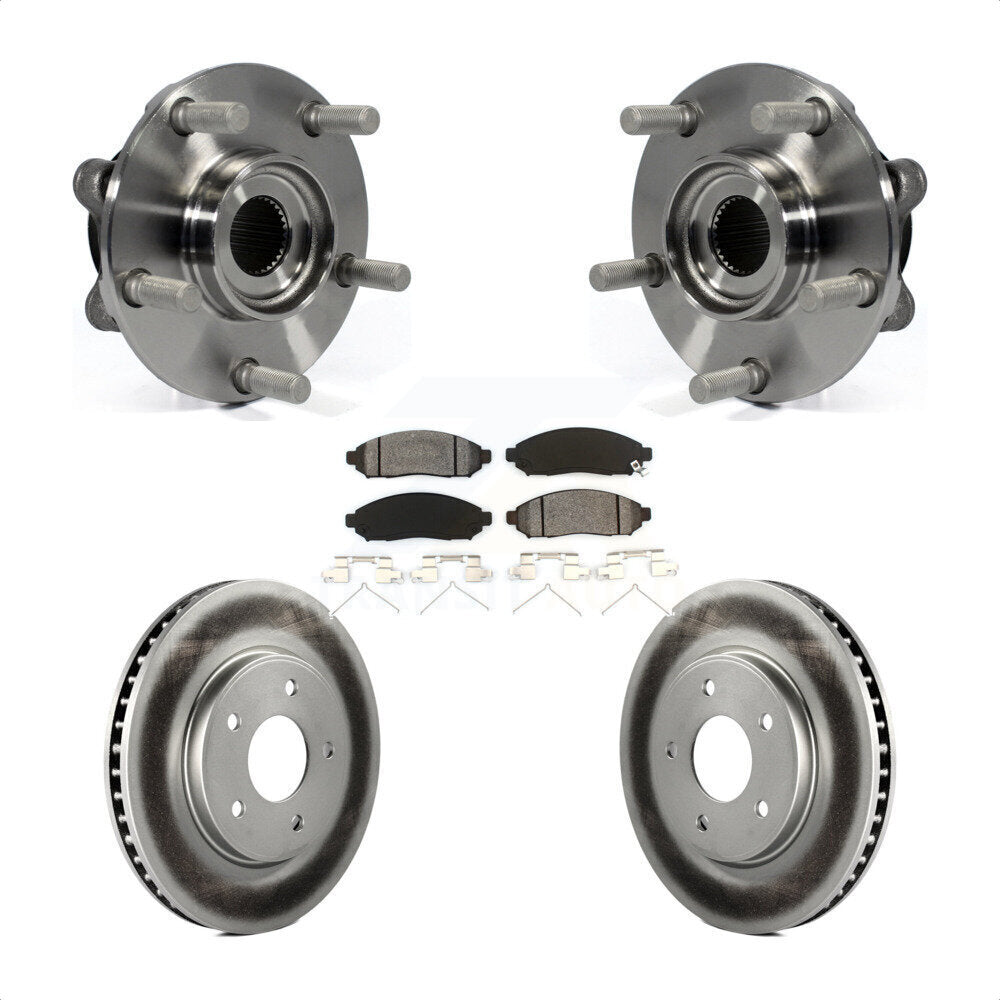 Hub Bearing Assembly Coated Brake Rotor Pads Front Kit For 2011-2012 Nissan LEAF