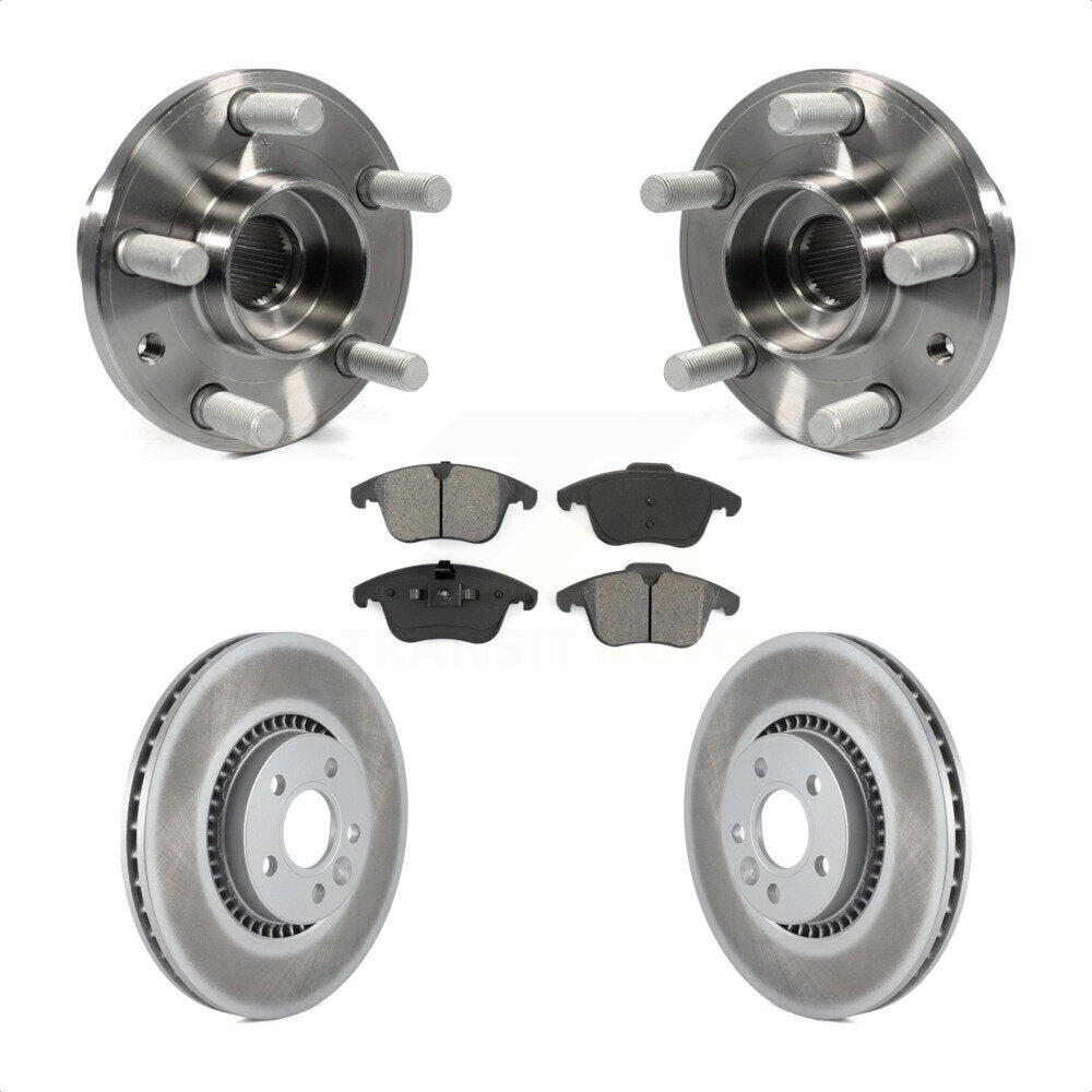 Hub Bearing Assembly Coat Brake Rotor Pad Front Kit For 2008-2015 Land Rover LR2