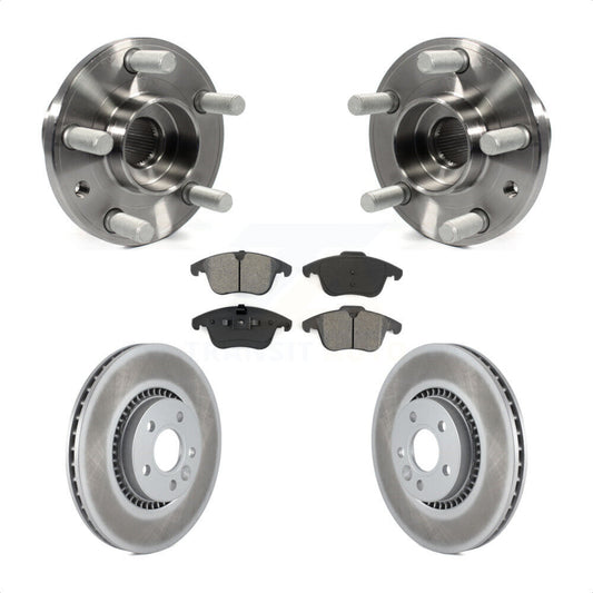 Hub Bearing Assembly Coat Brake Rotor Pad Front Kit For 2008-2015 Land Rover LR2