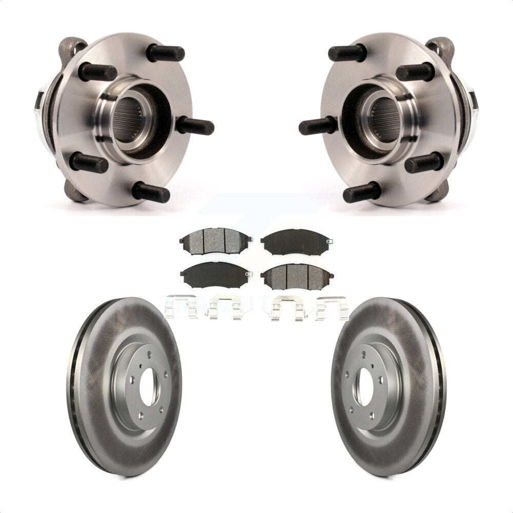 Hub Bearing Assembly Coated Disc Brake Rotor And Pad Front Kit For Nissan Murano