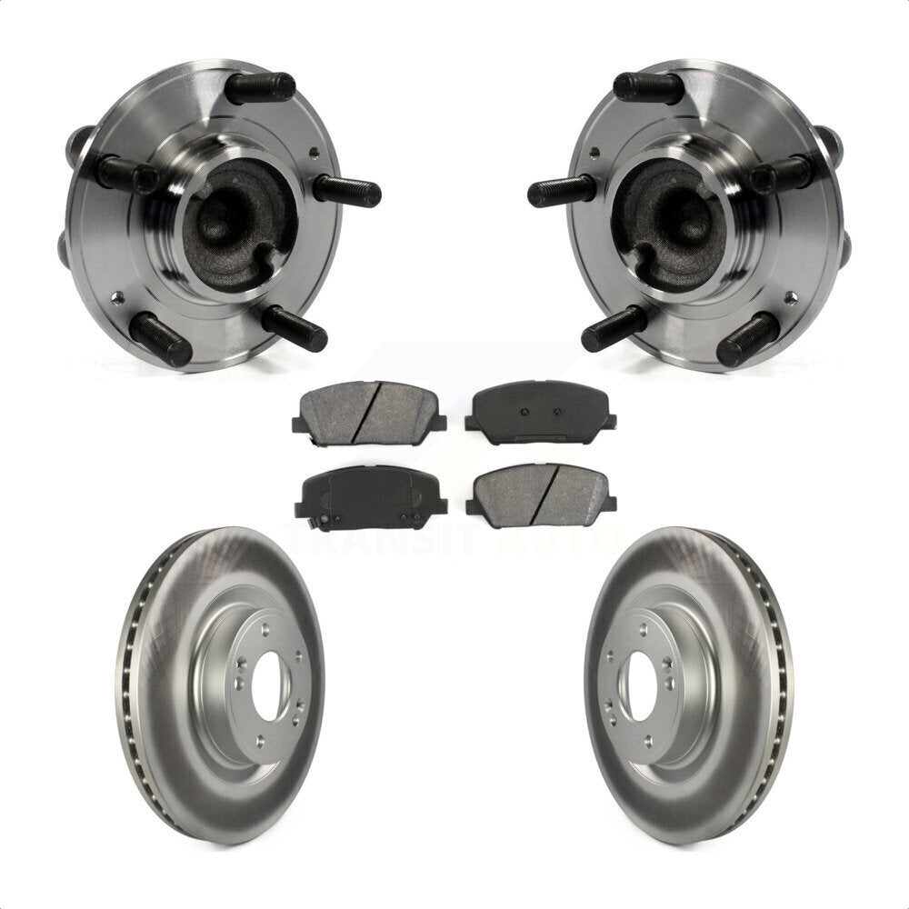 Hub Bearing Assembly Coated Brake Rotor Pads Front Kit For Hyundai Genesis Coupe