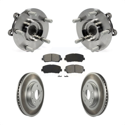 Hub Bearing Assembly Coated Brake Rotor & Pad Front Kit For 2013-2015 Mazda CX-5