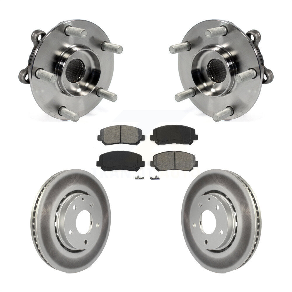 Hub Bearing Assembly Coated Disc Brake Rotors And Pads Front Kit For Mazda CX-5