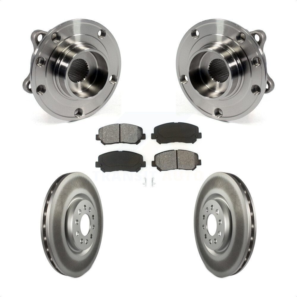Hub Bearing Assembly Coated Disc Brake Rotor And Pads Front Kit For Chrysler 200