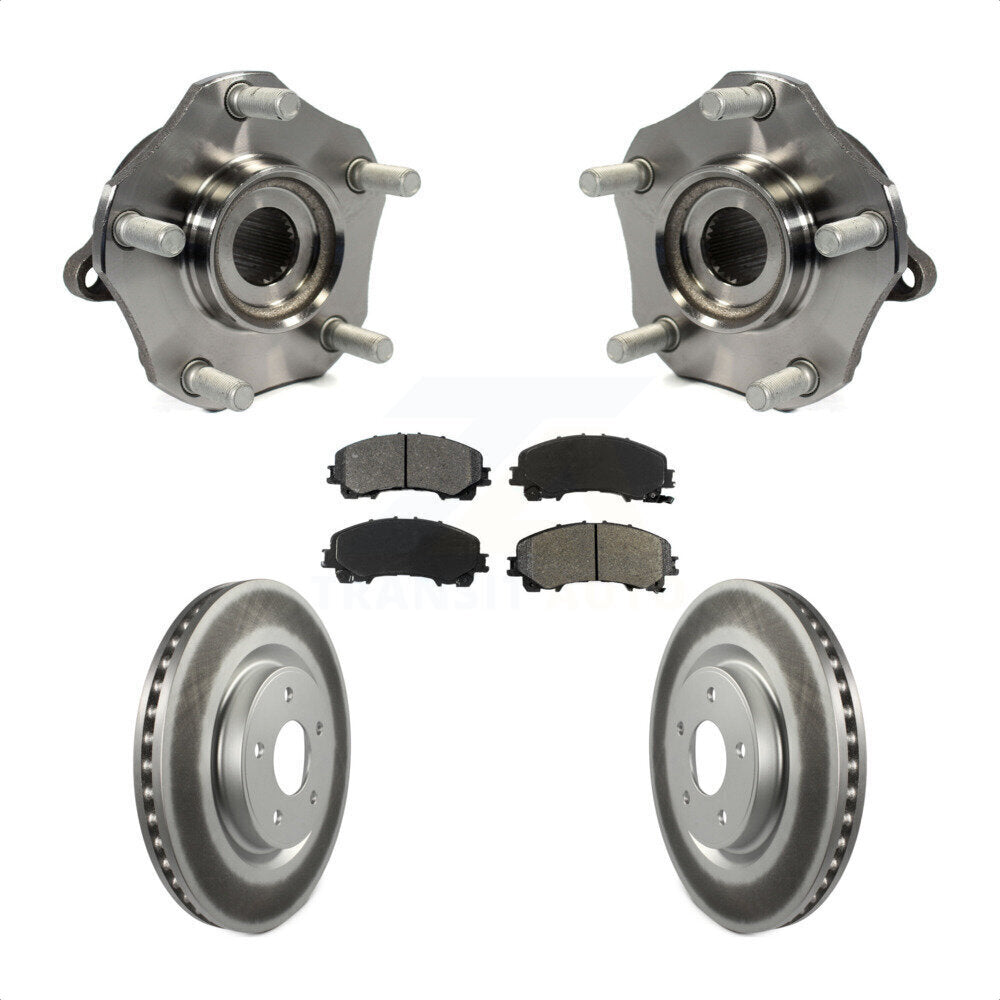 Hub Bearing Assembly Coated Disc Brake Rotor And Pads Front Kit For Nissan Rogue