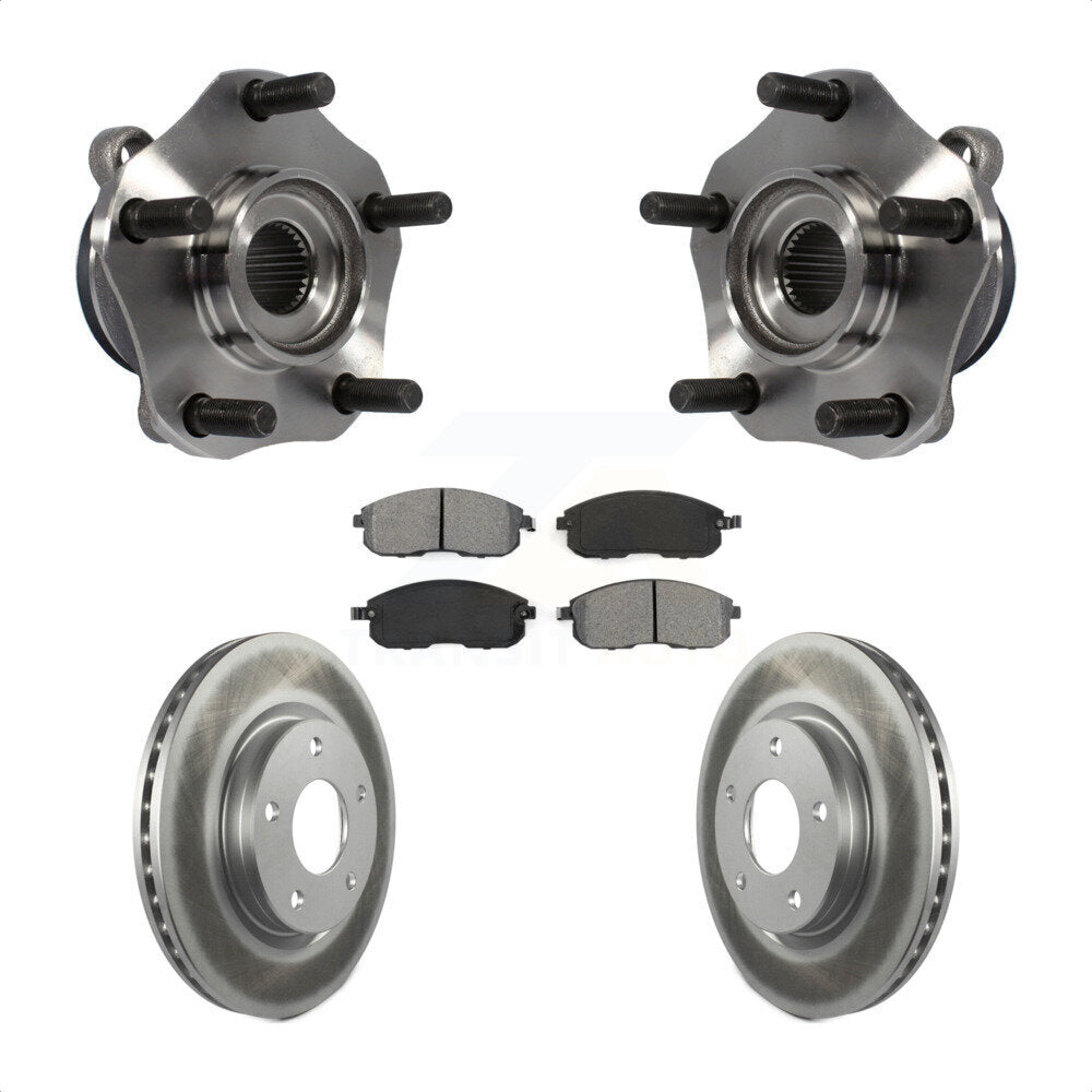 Hub Bearing Assembly Coated Disc Brake Rotor And Pad Front Kit For Nissan Sentra