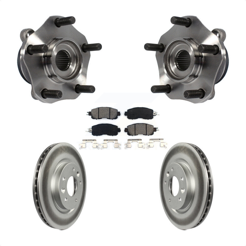 Hub Bearing Assembly Coated Disc Brake Rotors And Pads Front Kit For Nissan LEAF