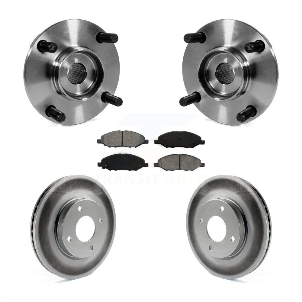 Hub Bearing Coated Brake Rotor & Pad Front Kit For 2008 Nissan Versa 4-Wheel ABS