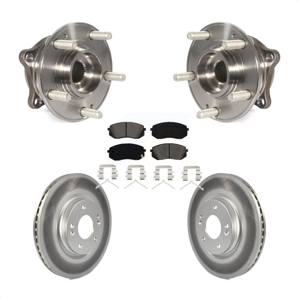 Hub Bearing Coated Disc Brake Rotor Pads Front Kit For Hyundai Sonata Kia Optima
