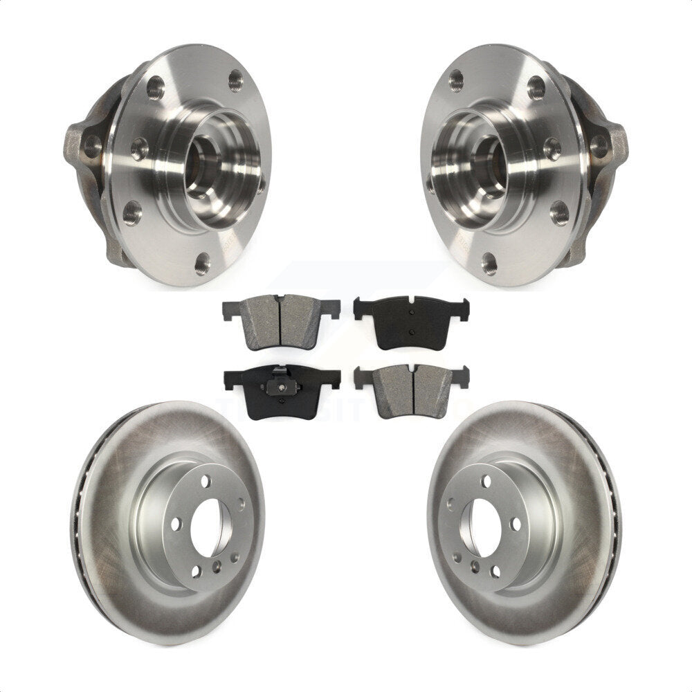 Hub Bearing Assembly Coated Disc Brake Rotors And Pads Front Kit For BMW X3 X4