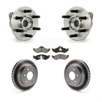 Hub Bearing Assembly Coated Brake Rotor & Pad Front Kit For Dodge Dakota Durango