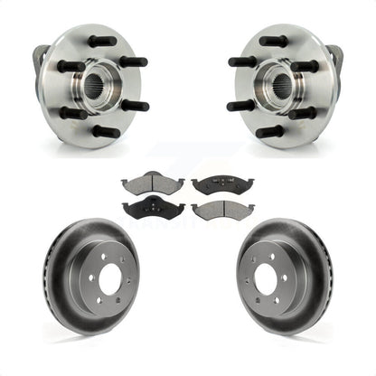 Hub Bearing Assembly Coated Brake Rotor & Pad Front Kit For Dodge Dakota Durango