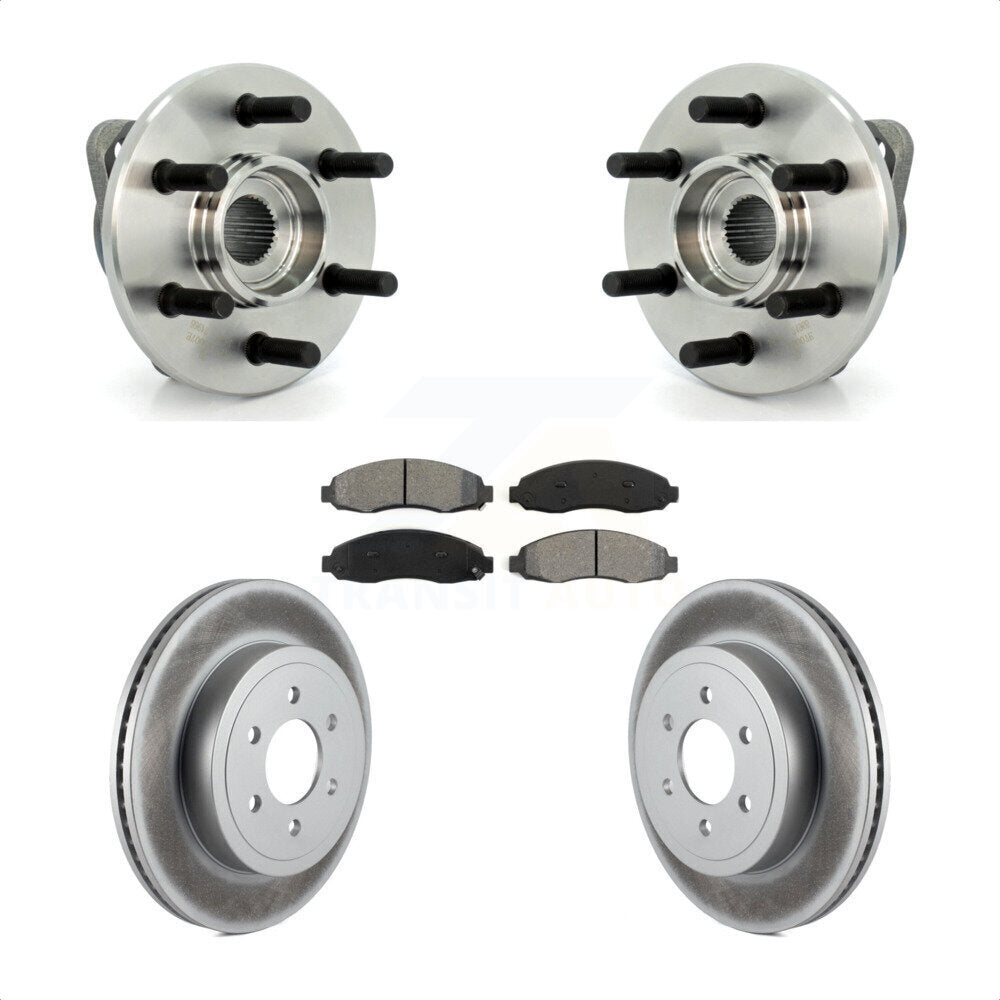Hub Bearing Coat Brake Rotor Pad Front Kit For Dodge Dakota 4WD with 2-Wheel ABS