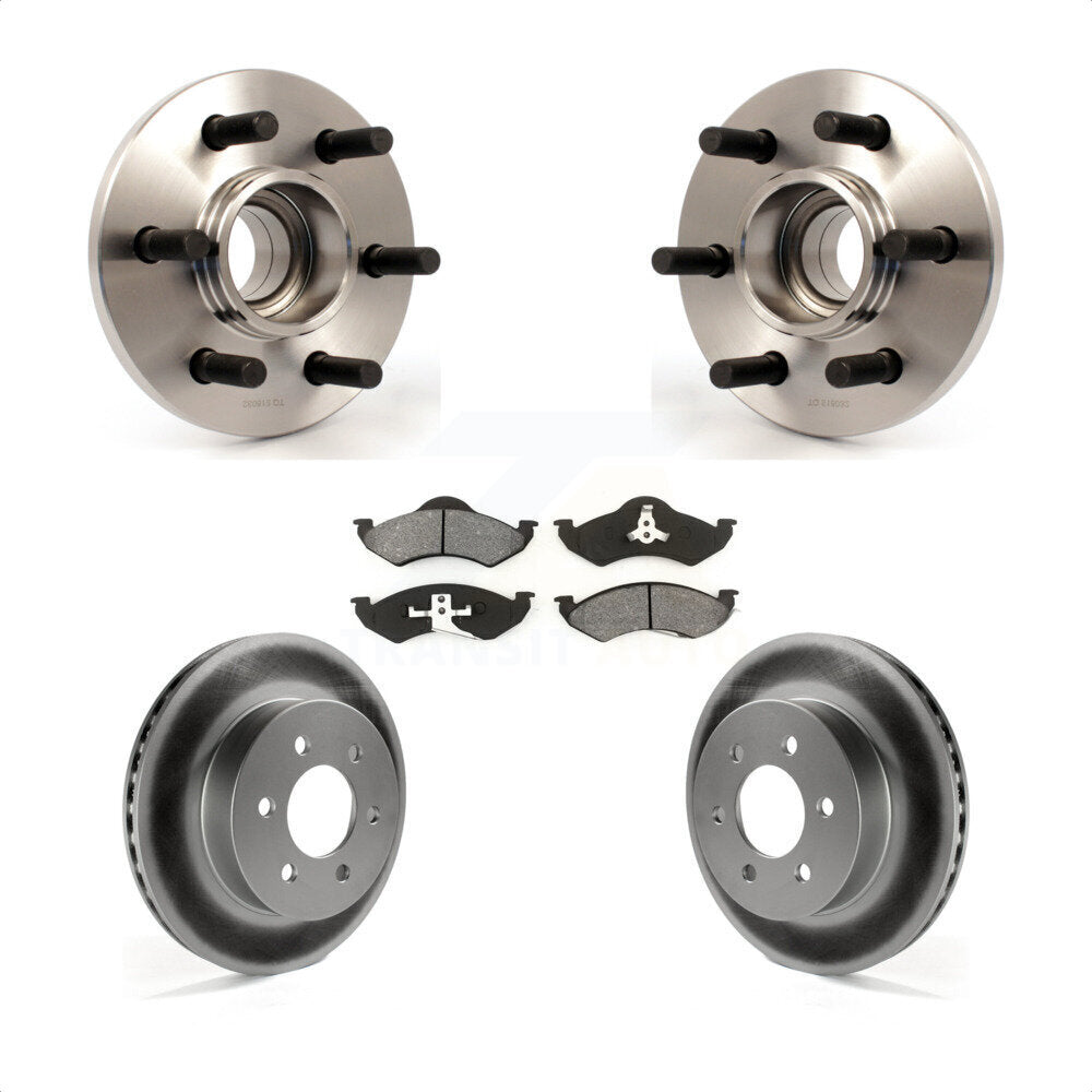Hub Bearing Coated Disc Brake Rotor Pads Front Kit For 1999 Dodge Dakota Durango