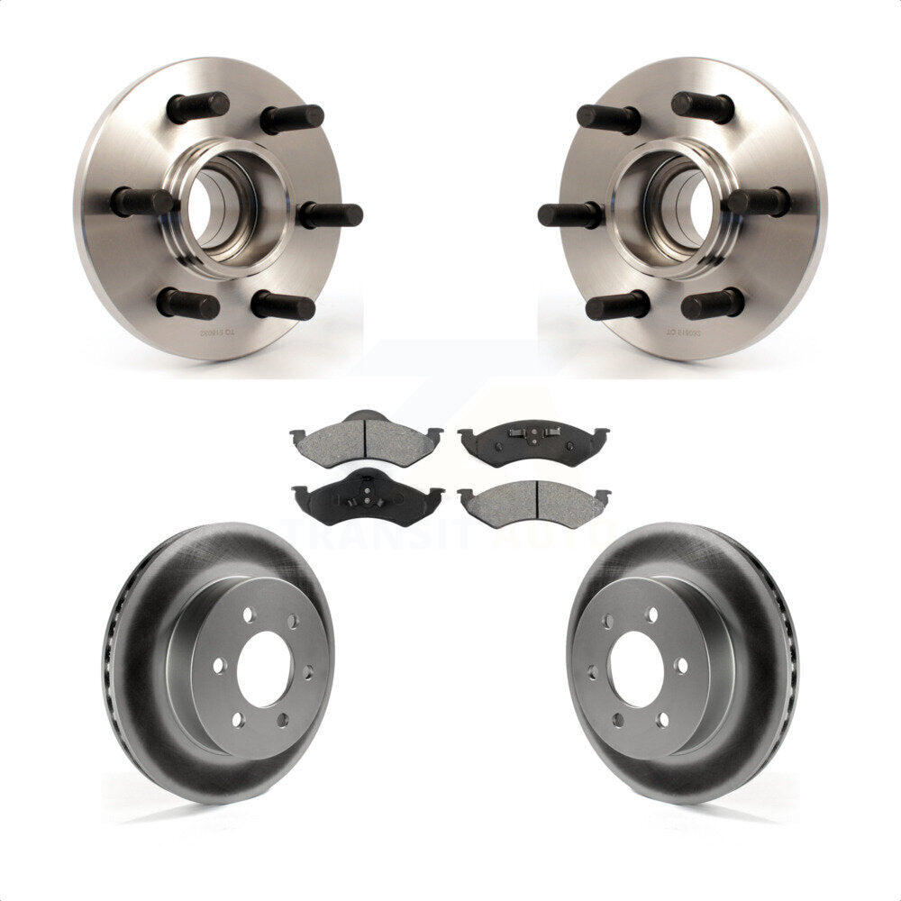 Hub Bearing Coated Brake Rotor Pads Front Kit For 2000-2002 Dodge Dakota Durango